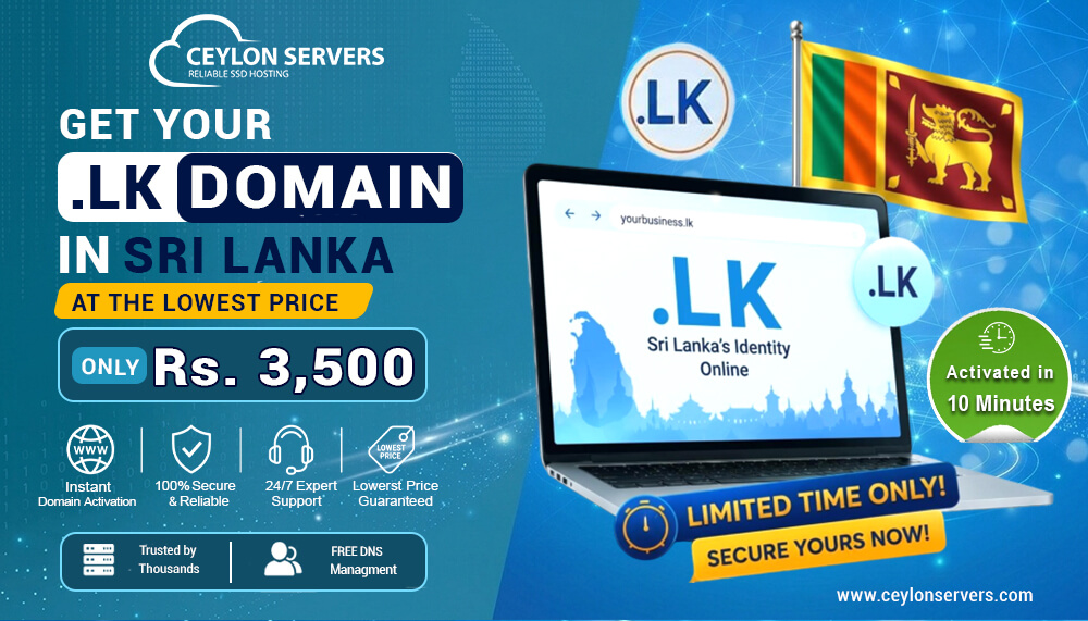 Get Your .LK Domain in Sri Lanka at the Lowest Price – Only Rs. 3,500